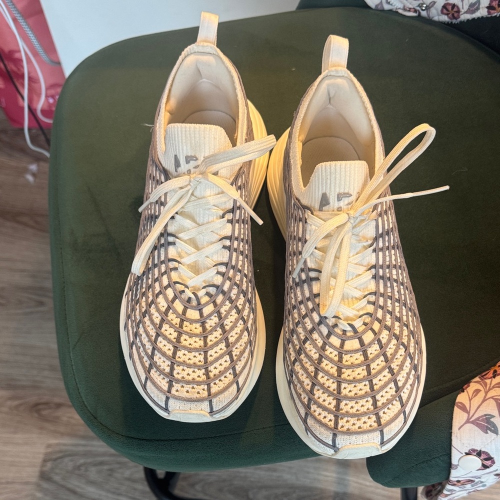Women’s APL Sneakers. Cream and Gray. Size 9. Very lightly used.